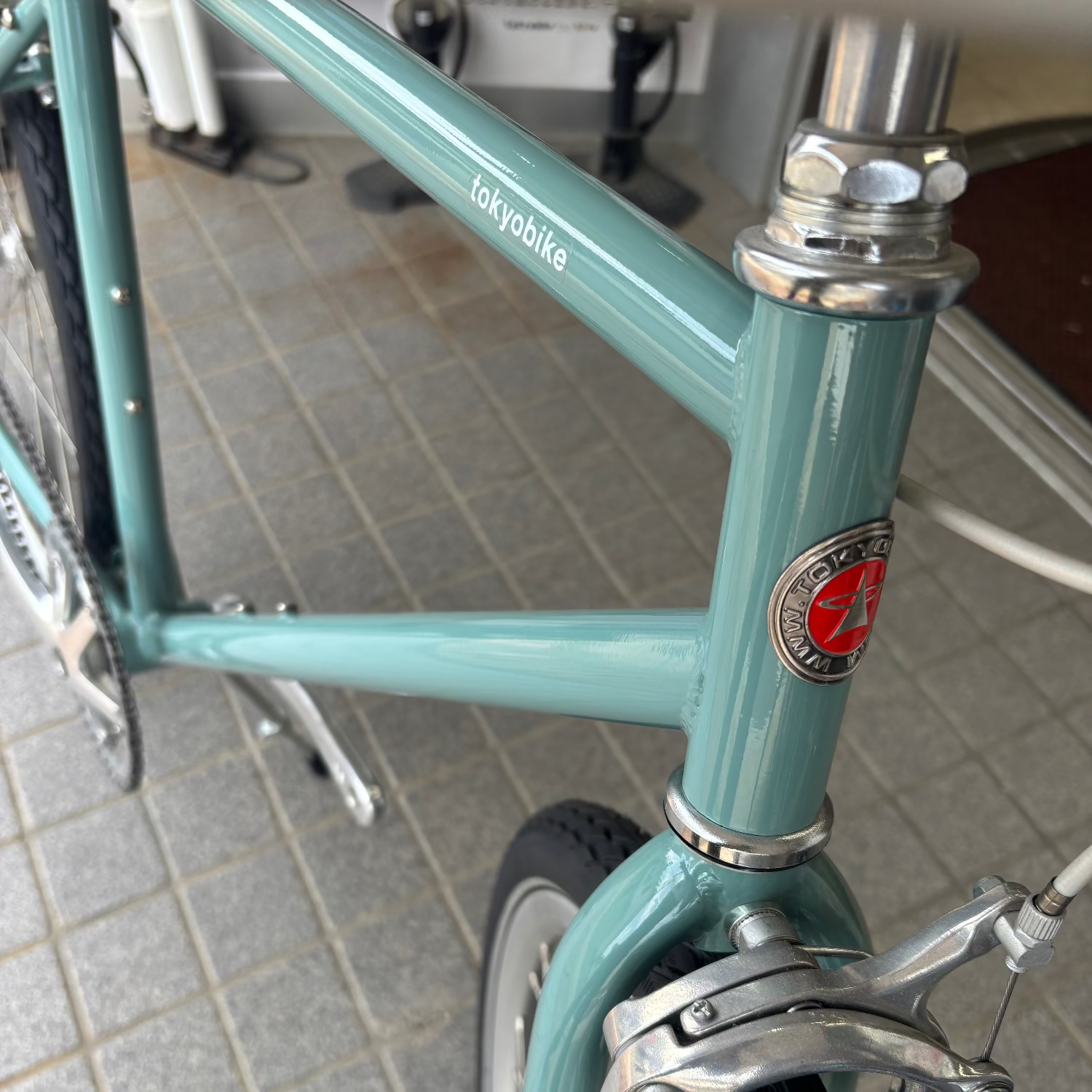 店舗受取 （対面）／【アウトレット・長期在庫品】 tokyobike（トーキョーバイク）TOKYOBIKE MONO 当店カスタマイズ済（現品1台のみ）/Ｓサイズ、カラー：ブルージェイド★シングルモデル