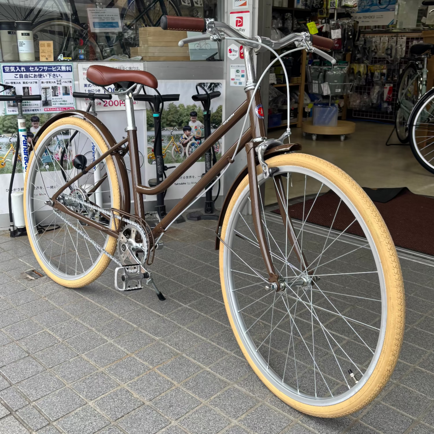 店舗受取 （対面）／【アウトレット・試乗車特別販売】 tokyobike（トーキョーバイク）TOKYOBIKE Jr. Step 24（現品1台のみ）/カラー：エイコーンブラウン★子供用自転車